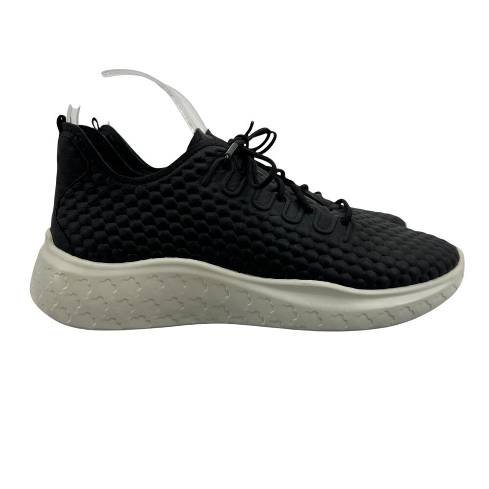 Ecco Womens 39 Shoes Black Therap Leather Sneakers Textured Pebble Phorene